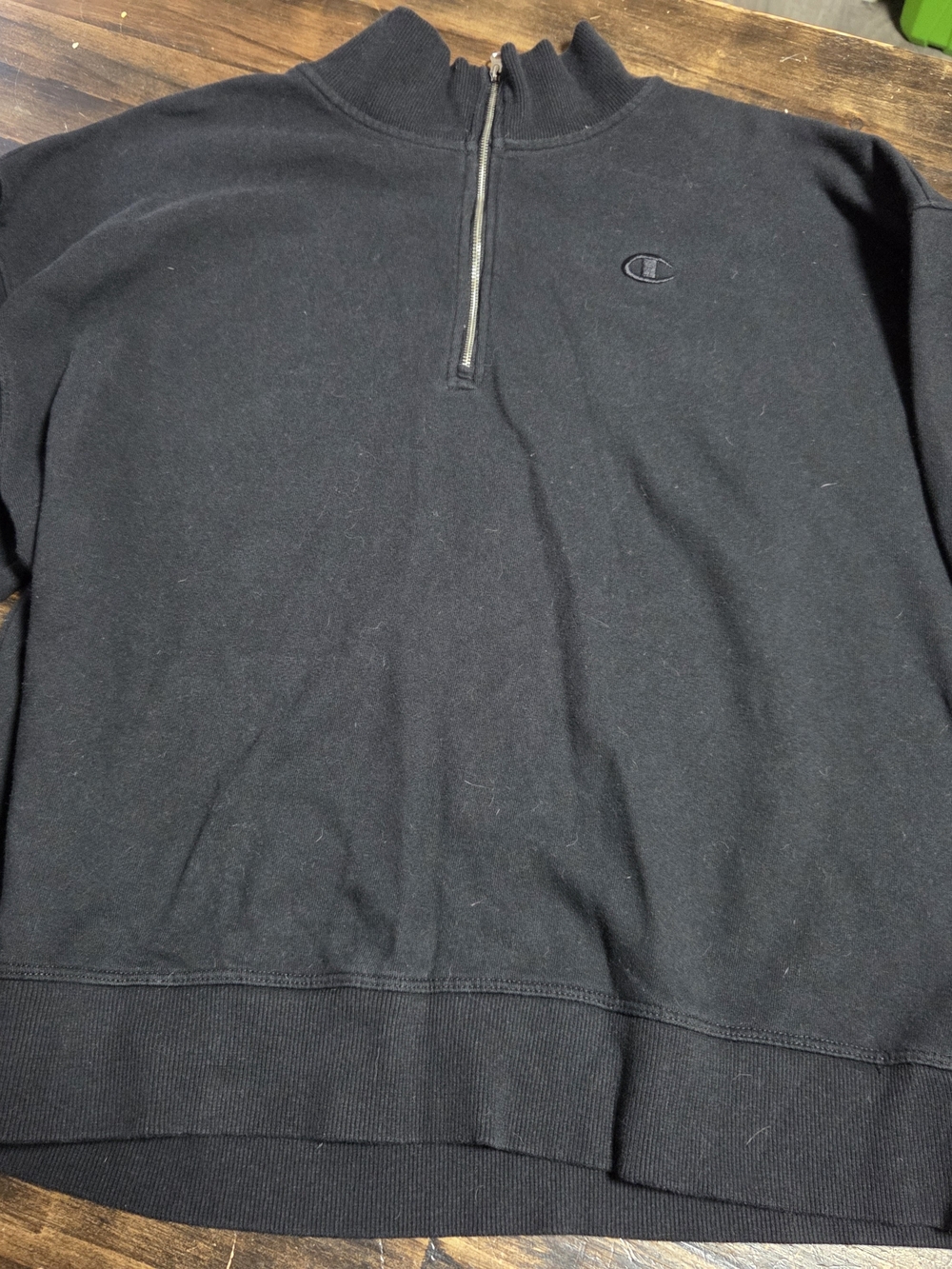 Champion Black Half-Zip Ladies Sweatshirt